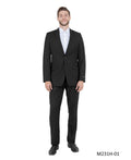 three-piece vested suit in black