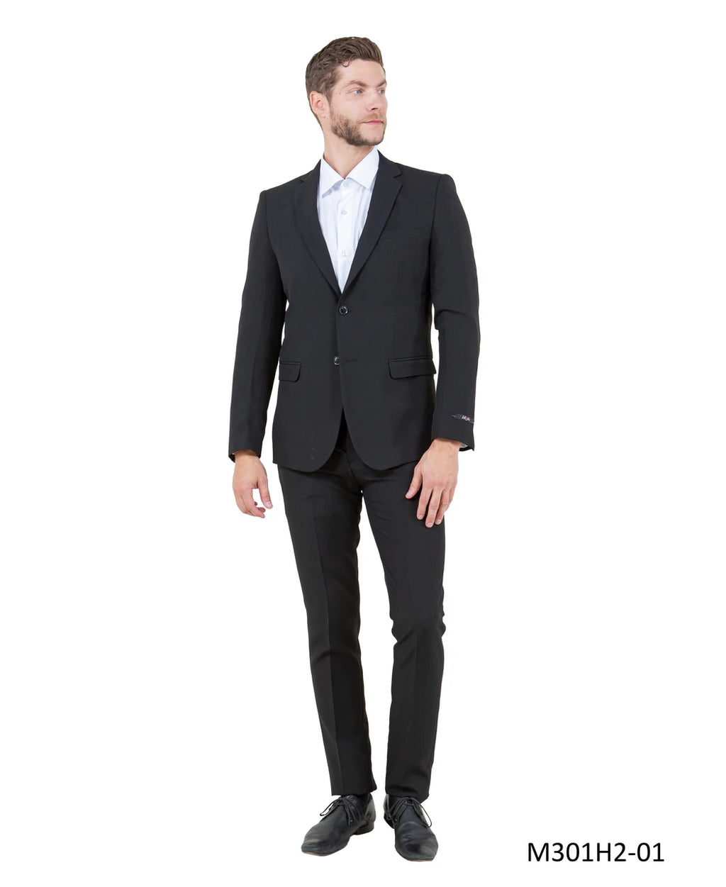 Slim fit two-button suit in black