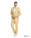 shawl collar color suit in dijon