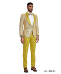 paisley shawl collar tuxedo in gold