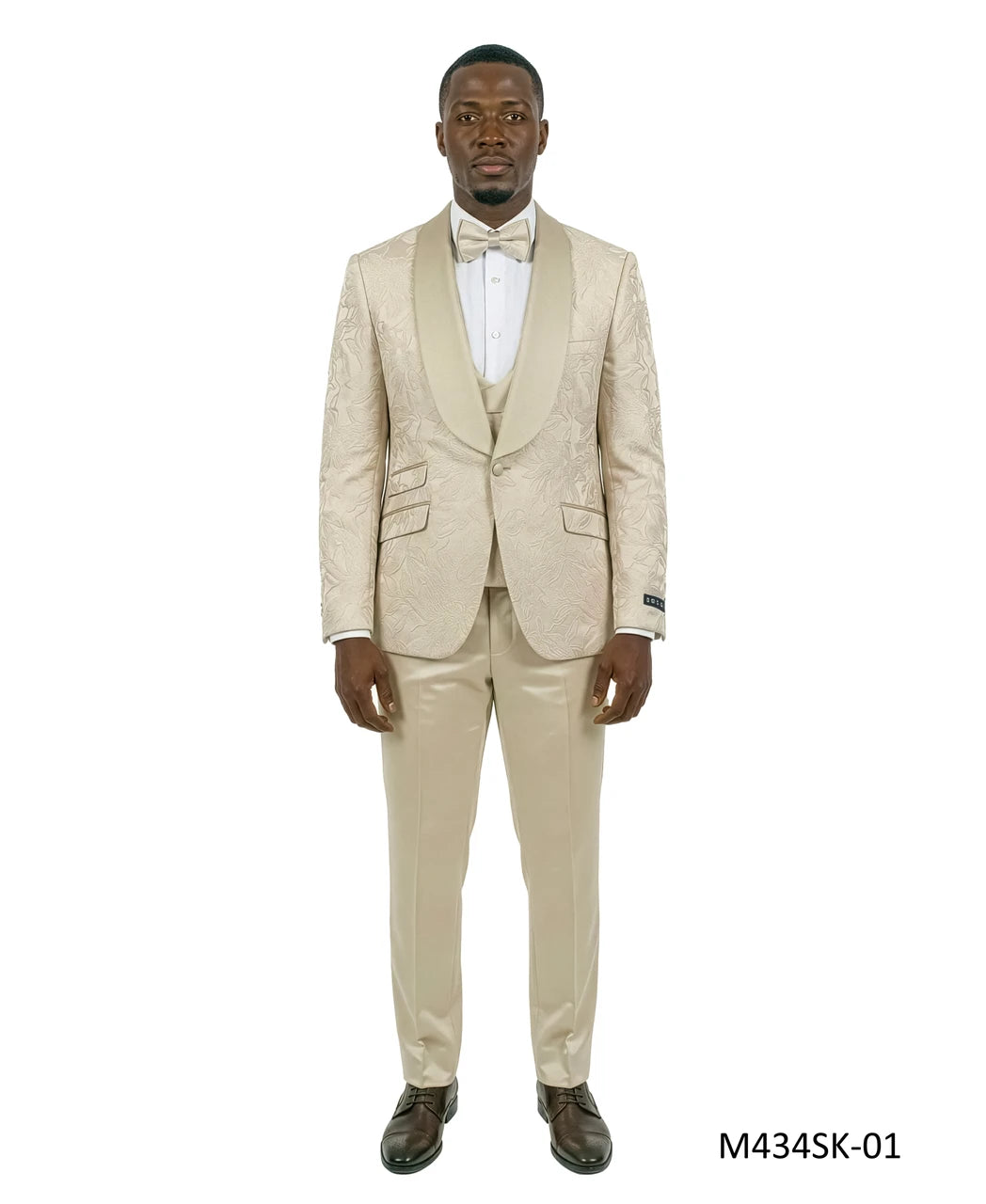 jacquard three-piece tuxedo in ivory