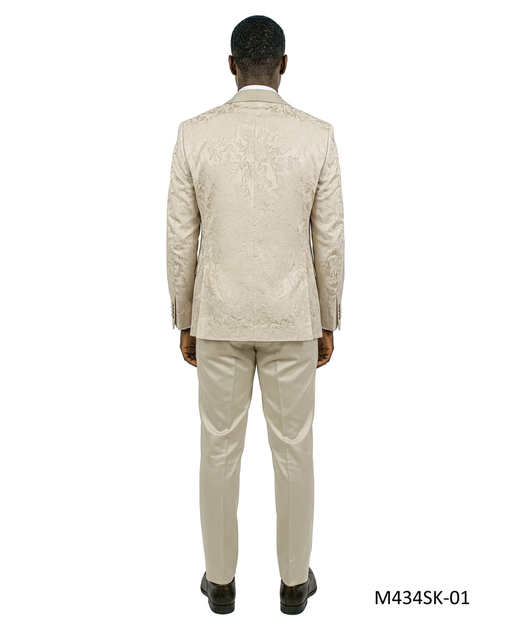 jacquard three-piece tuxedo in ivory, detail