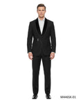 belted velvet shawl tuxedo in black