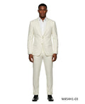 textured knit suit in ivory
