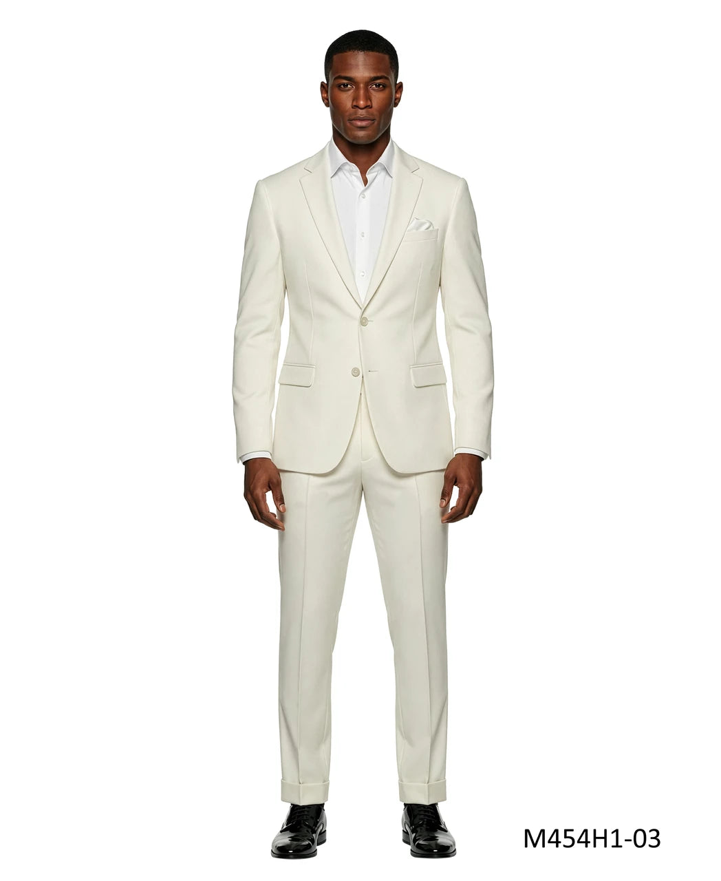 textured knit suit in ivory