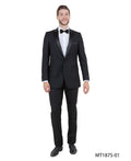 peak lapel tuxedo in black