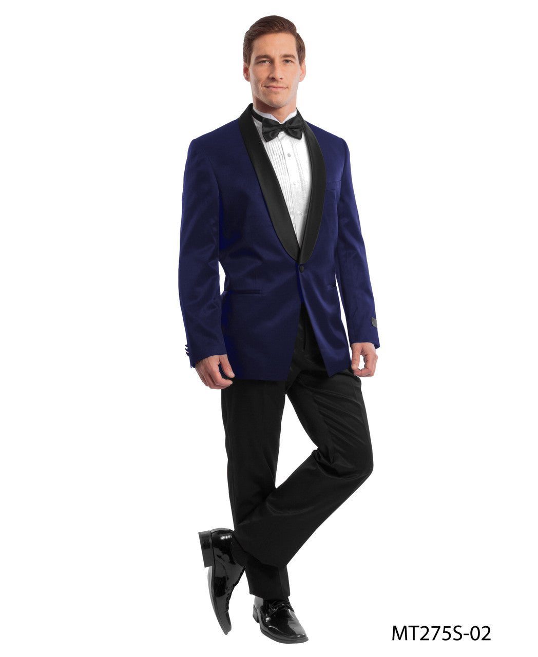 birdseye shawl collar tuxedo in navy