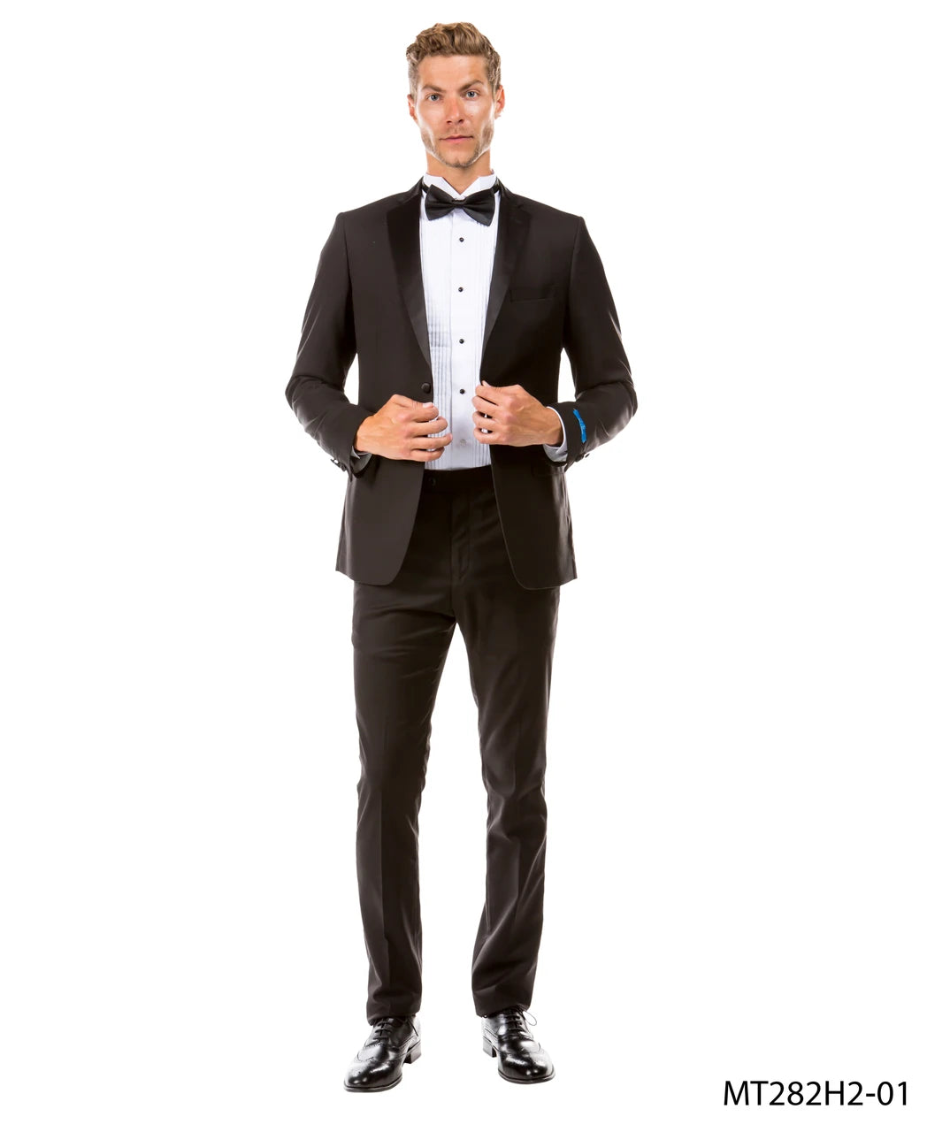 Notch lapel tuxedo in black