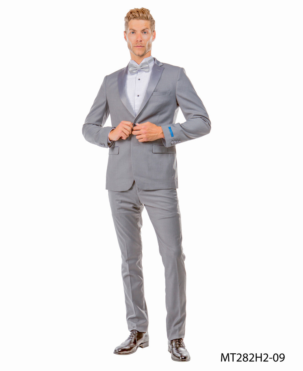 Notch lapel tuxedo in mid grey