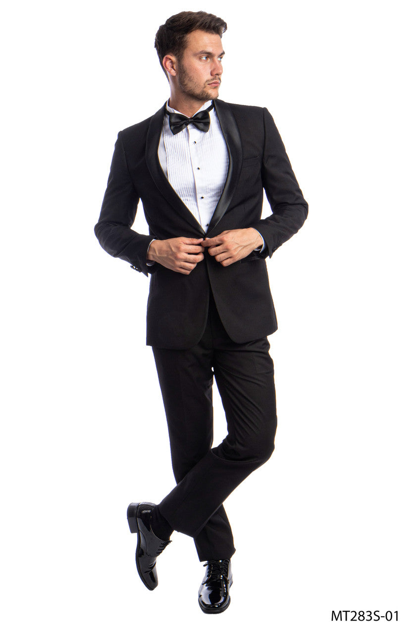 Slim fit shawl collar tuxedo in black