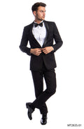Slim fit shawl collar tuxedo in black