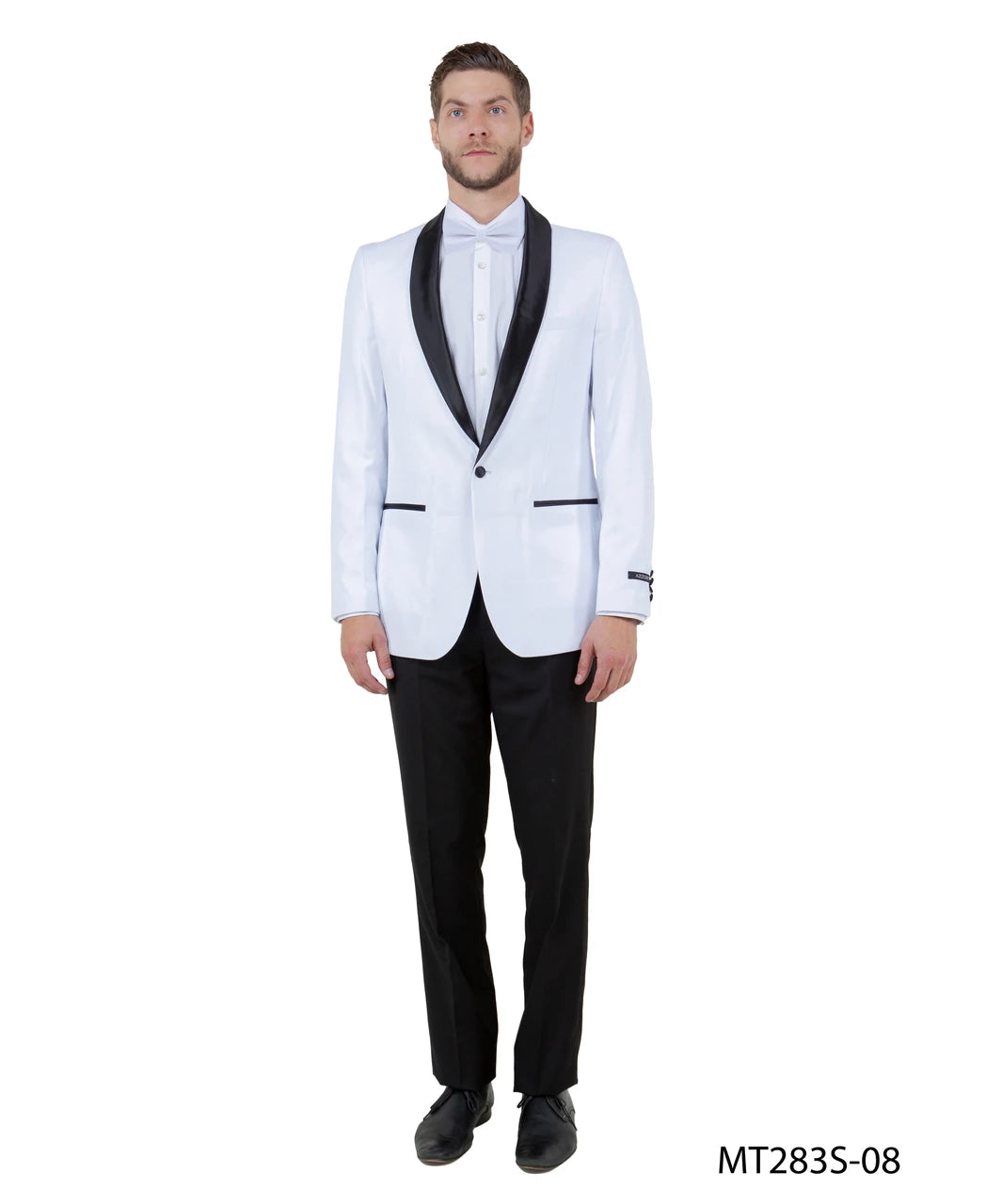 Slim fit shawl collar tuxedo in white