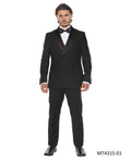 Double-breasted shawl collar tuxedo in black