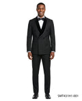 Velvet double-breasted tuxedo in black