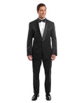 birdseye shawl collar tuxedo in black
