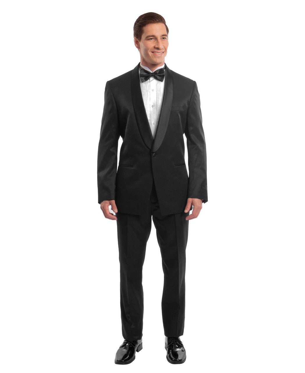 birdseye shawl collar tuxedo in black