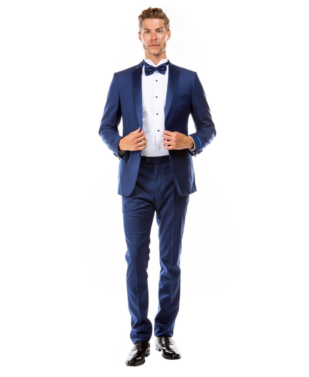 Notch lapel tuxedo in indigo