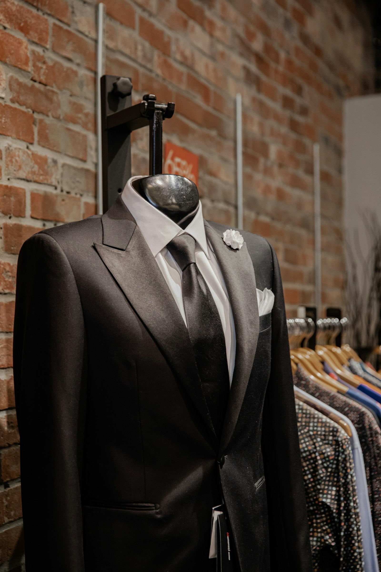 Black suit on a mannequin in a store