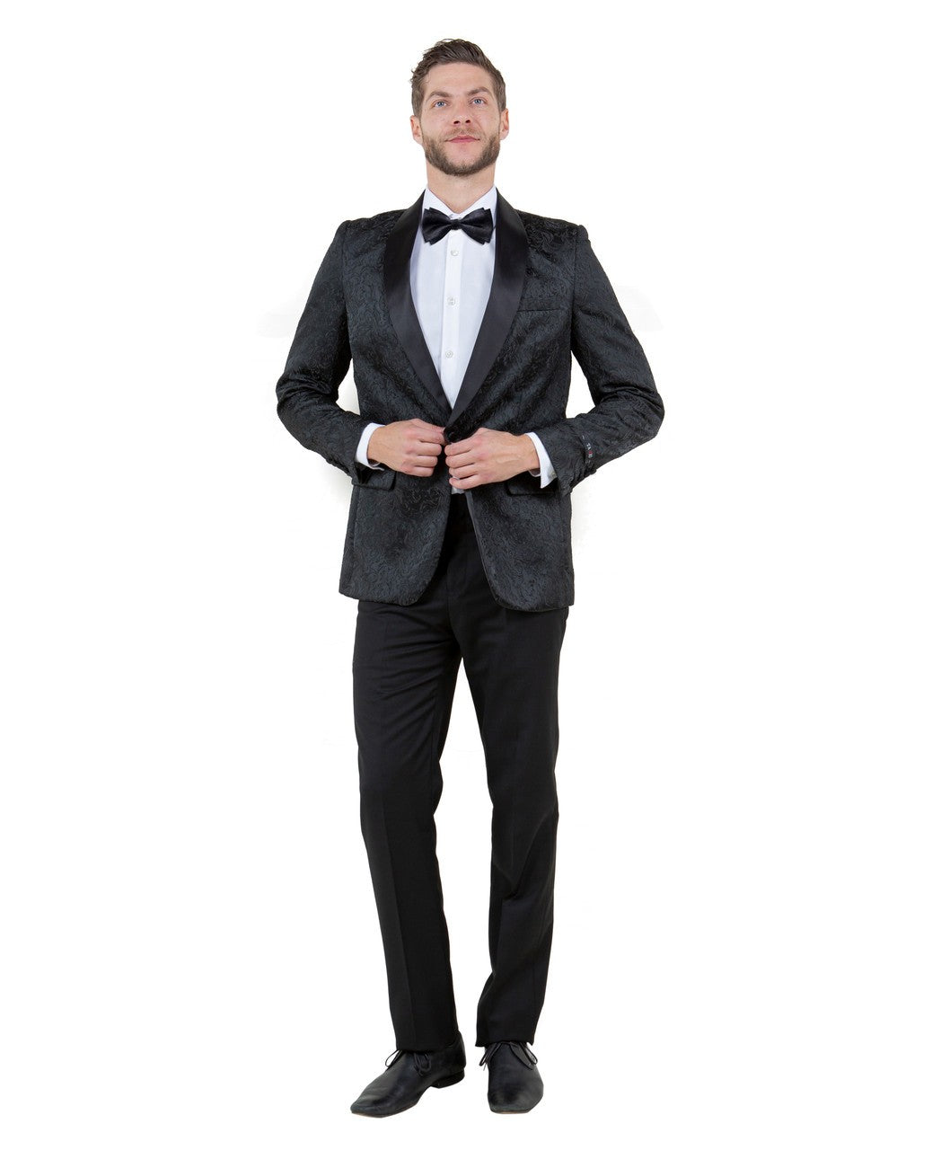 shawl collar dinner jacket in black