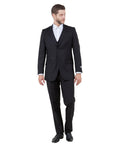 slim fit three-piece suit in black