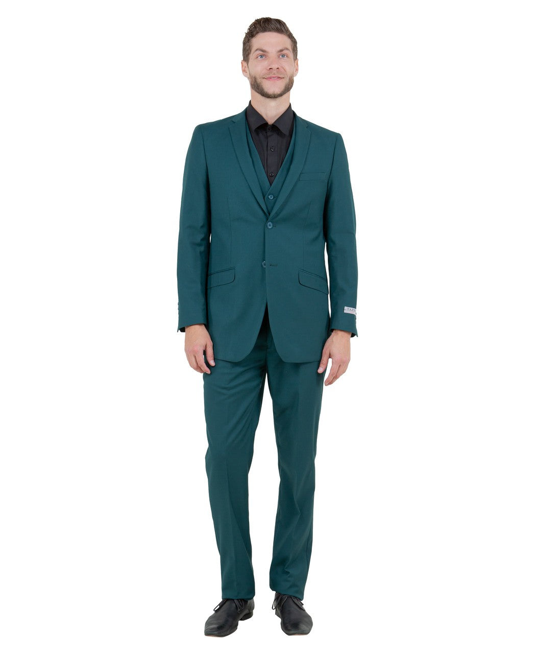 slim fit three-piece suit in tidepool
