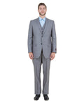 textured two-button suit in grey