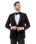 velvet shawl collar dinner jacket in black