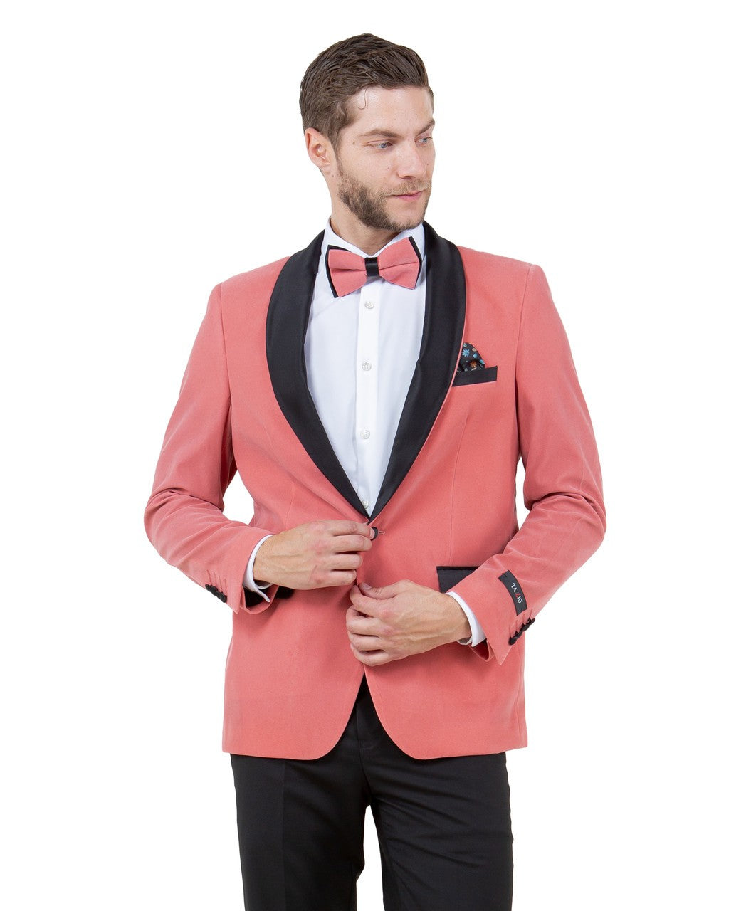 velvet shawl collar dinner jacket in mauve