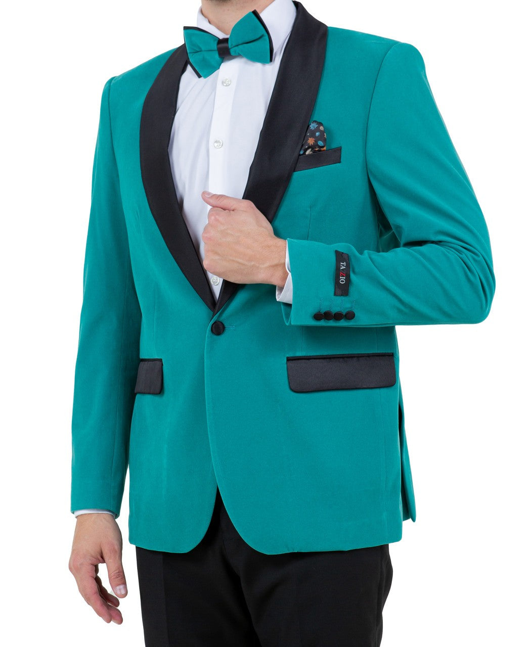 velvet shawl collar dinner jacket in teal